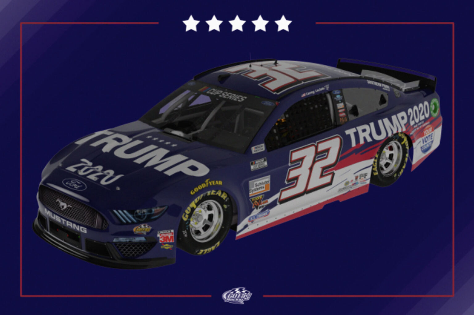 NASCAR Trump 2020 car cannot remove Goodyear tires or