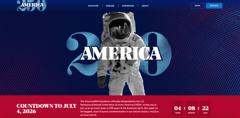 "America250" semiquincentennial celebration organizers evidently pretty confident July 4th, 2026 