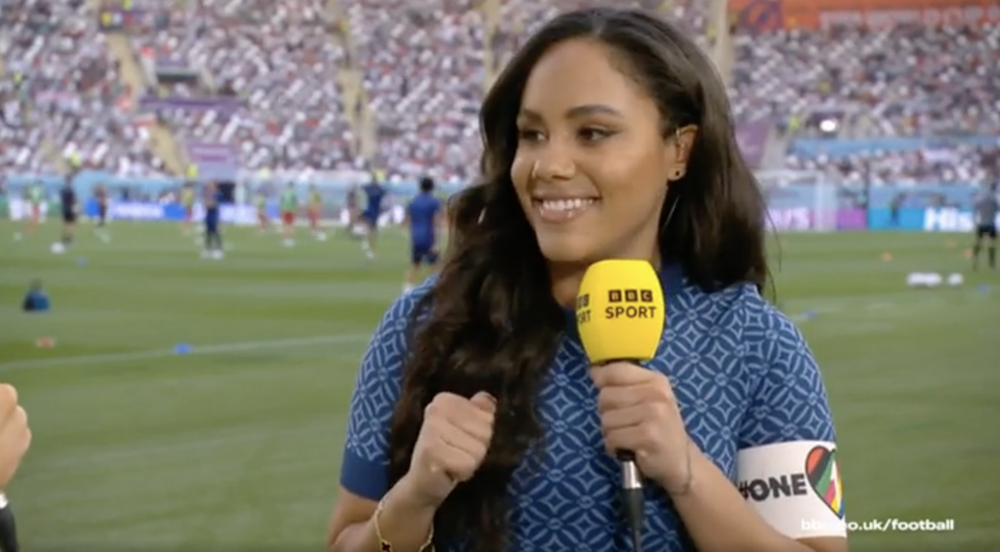 BBC sideline reporter dons Equality armband FIFA banned - National Zero