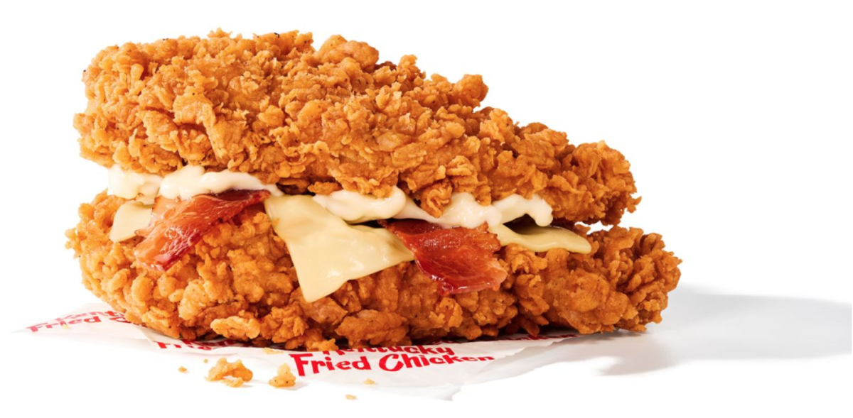 KFC bacon and cheese sandwich on fried chicken "bread" is back